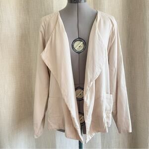 ASTR Cream Textured Drape Front Blazer Jacket Small